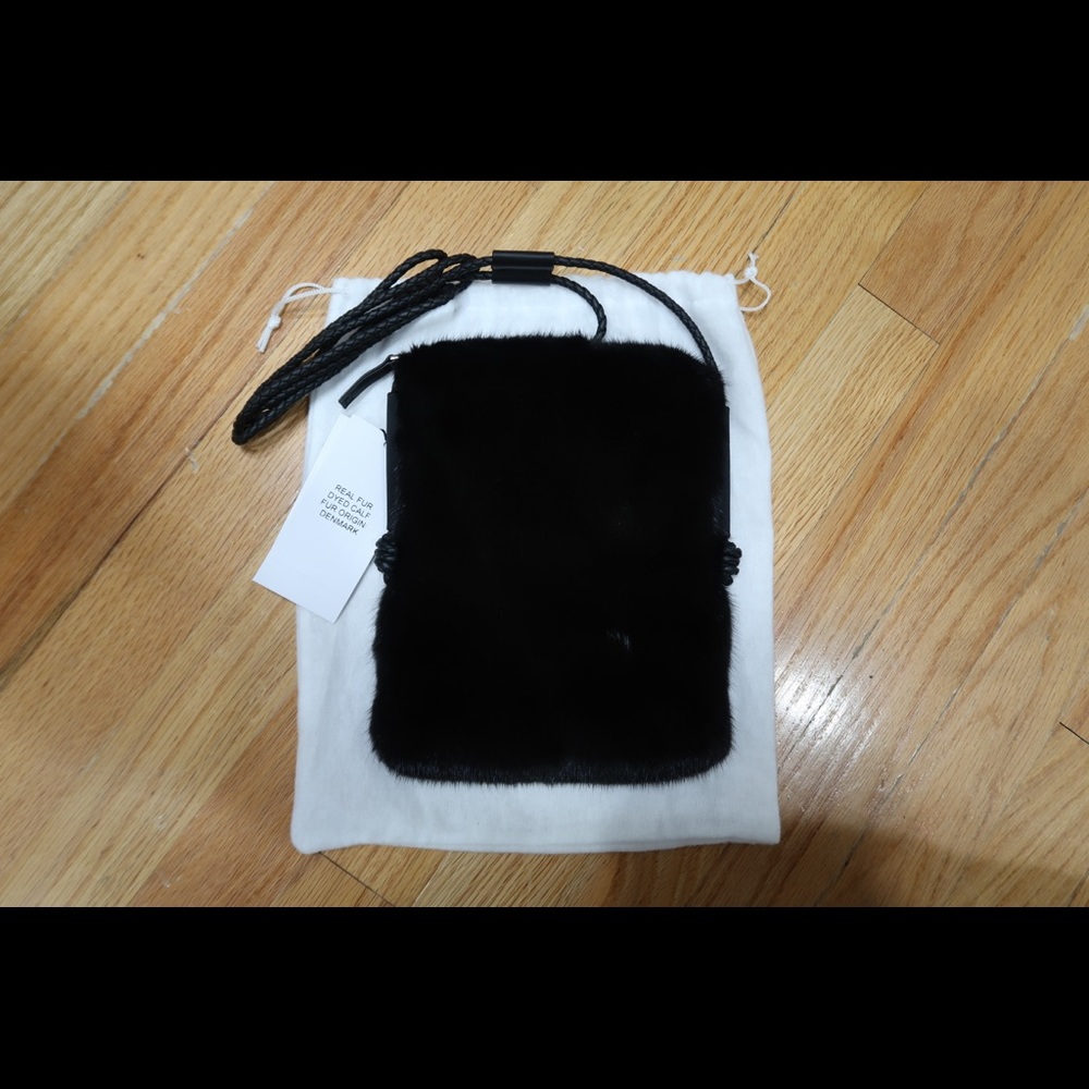 Brand New Black Fur/Calf Skin Purse